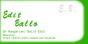 edit ballo business card