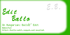 edit ballo business card